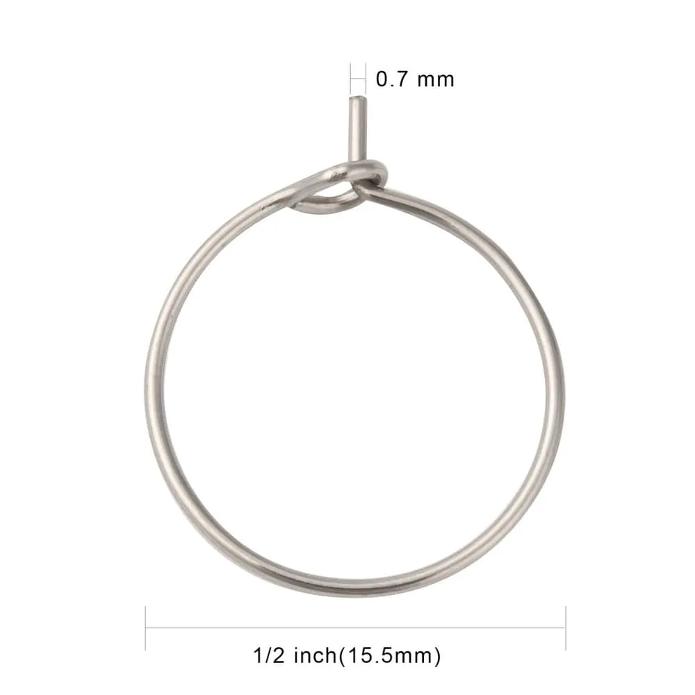 10 Surgical stainless steel hoops, 4 sizes available