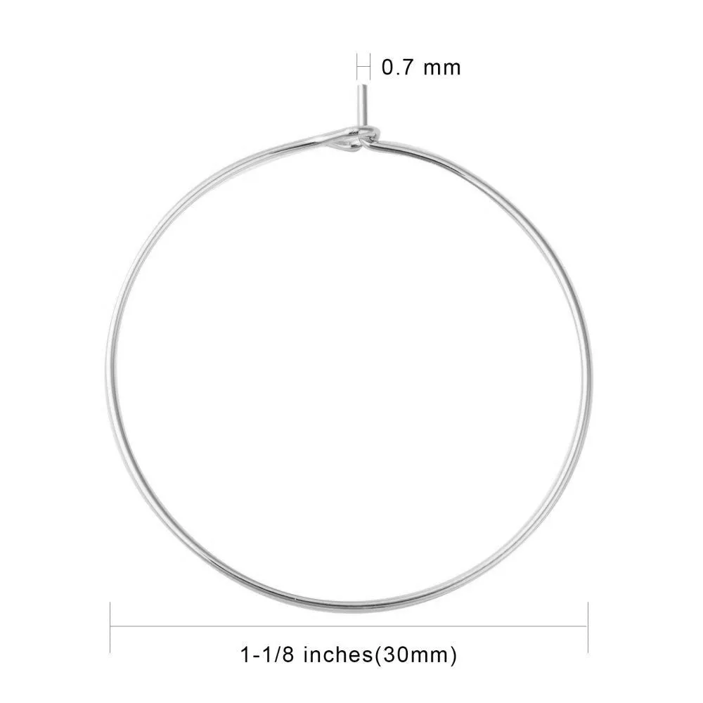 10 Surgical stainless steel hoops, 4 sizes available