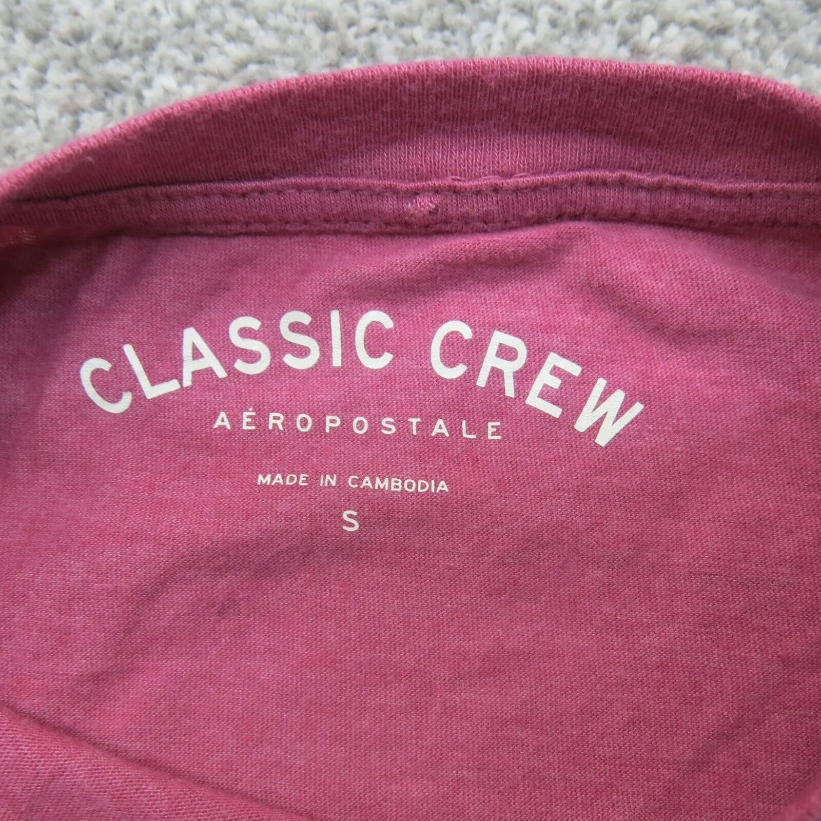 Aeropostale Classic Crew Women T Shirt Top Crew Neck Short Sleeve Pink SZ Small