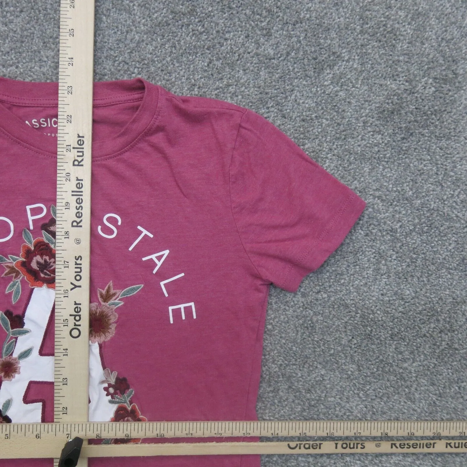 Aeropostale Classic Crew Women T Shirt Top Crew Neck Short Sleeve Pink SZ Small