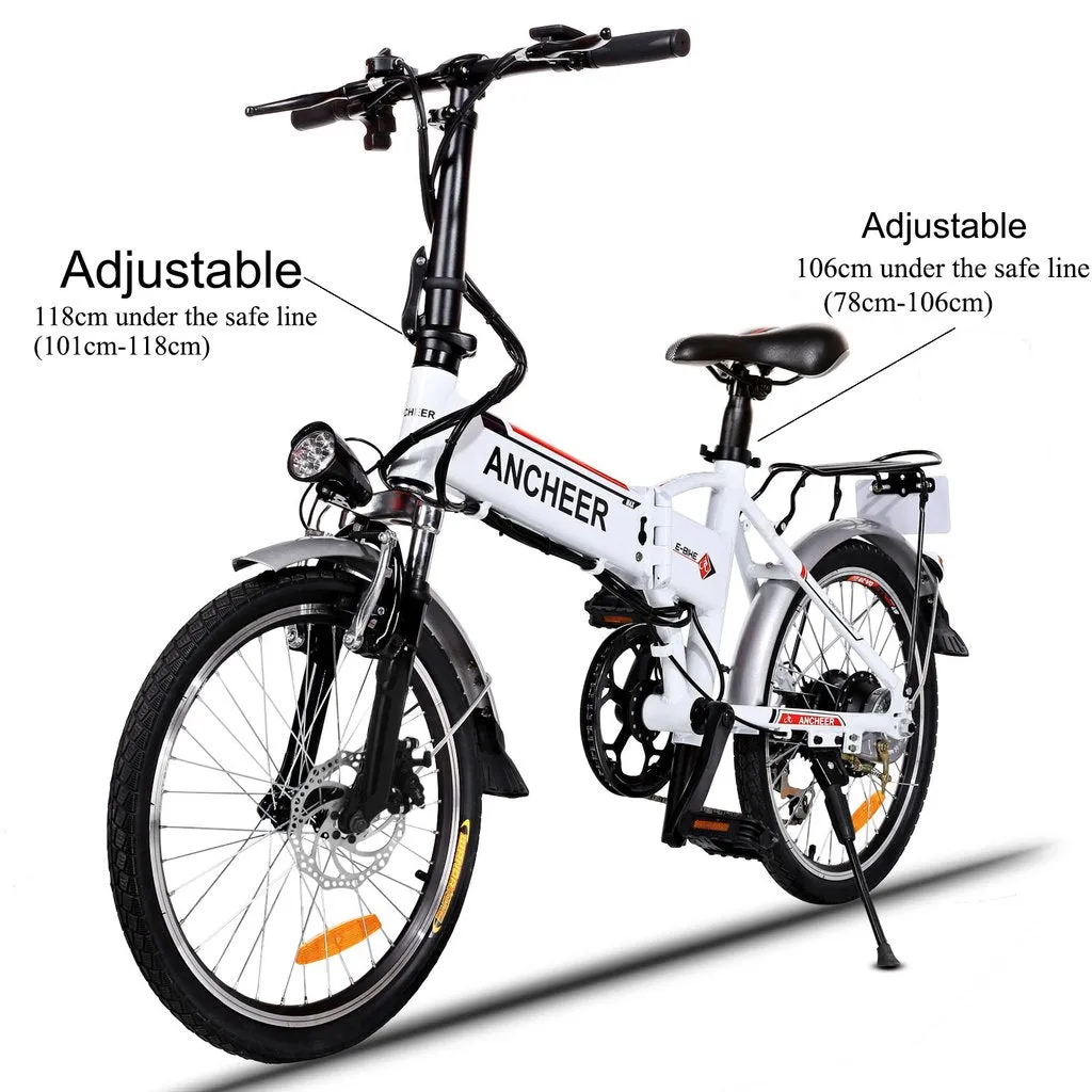 Ancheer 20 Inch Wheel Folding City Commuter Electric Bike