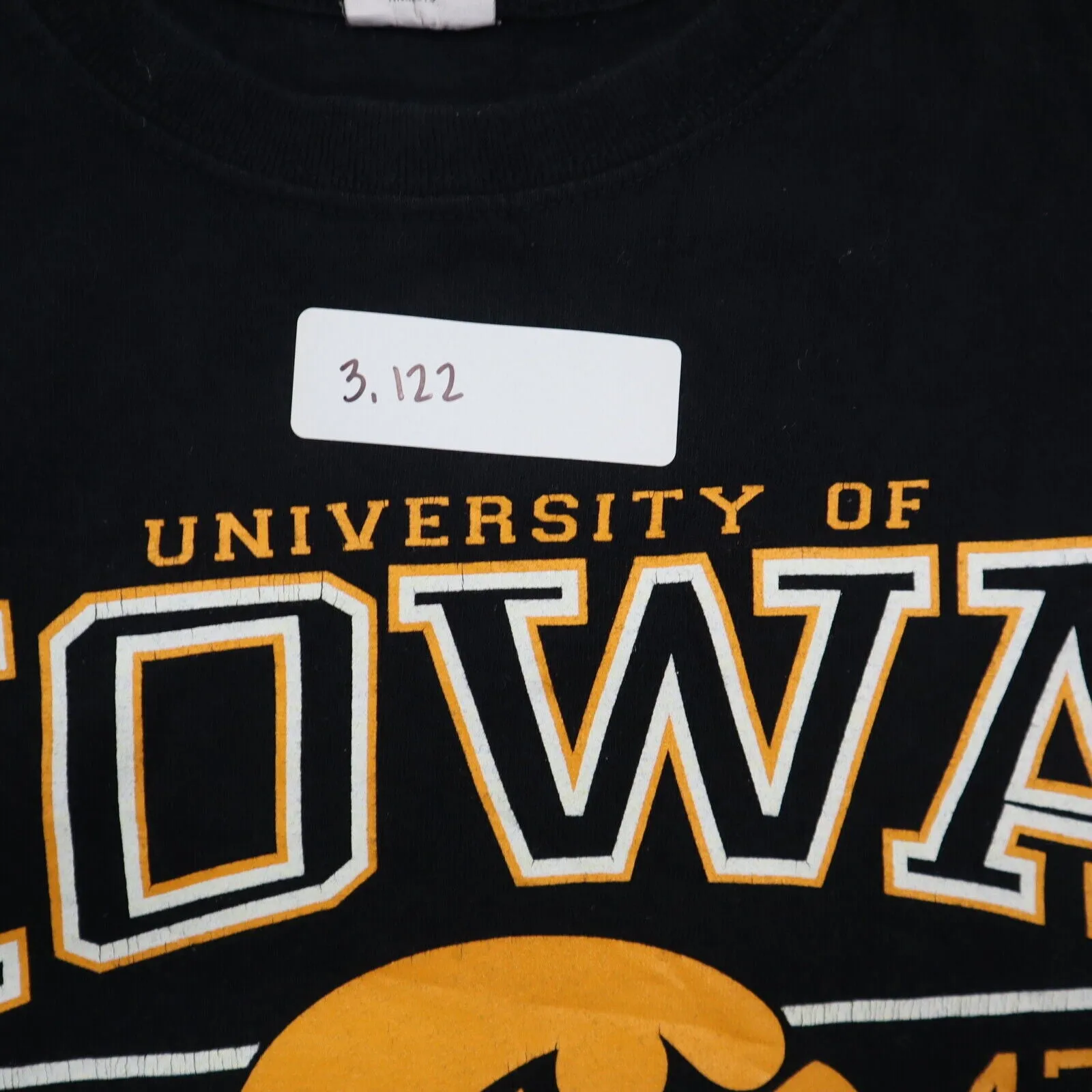 Anvil T Shirt Men Size Small Black University Of Iowa 18-47 Hawkeyes Graphic Tee