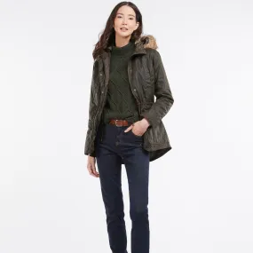 Barbour Kelsall Waxed Cotton Parka Jacket in Olive