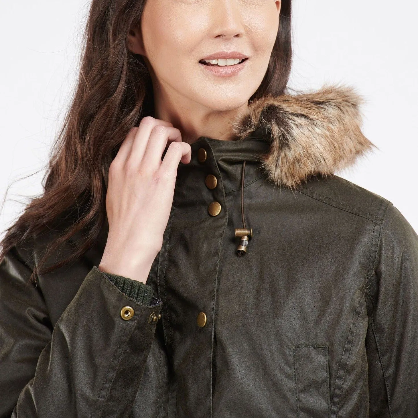 Barbour Kelsall Waxed Cotton Parka Jacket in Olive