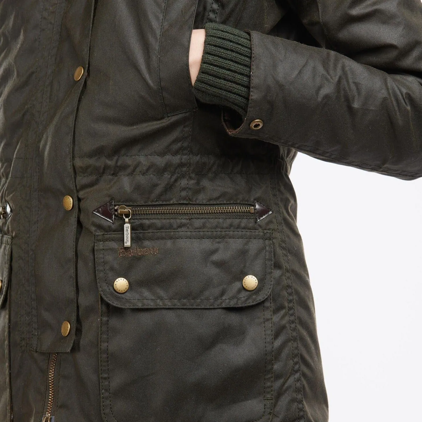 Barbour Kelsall Waxed Cotton Parka Jacket in Olive