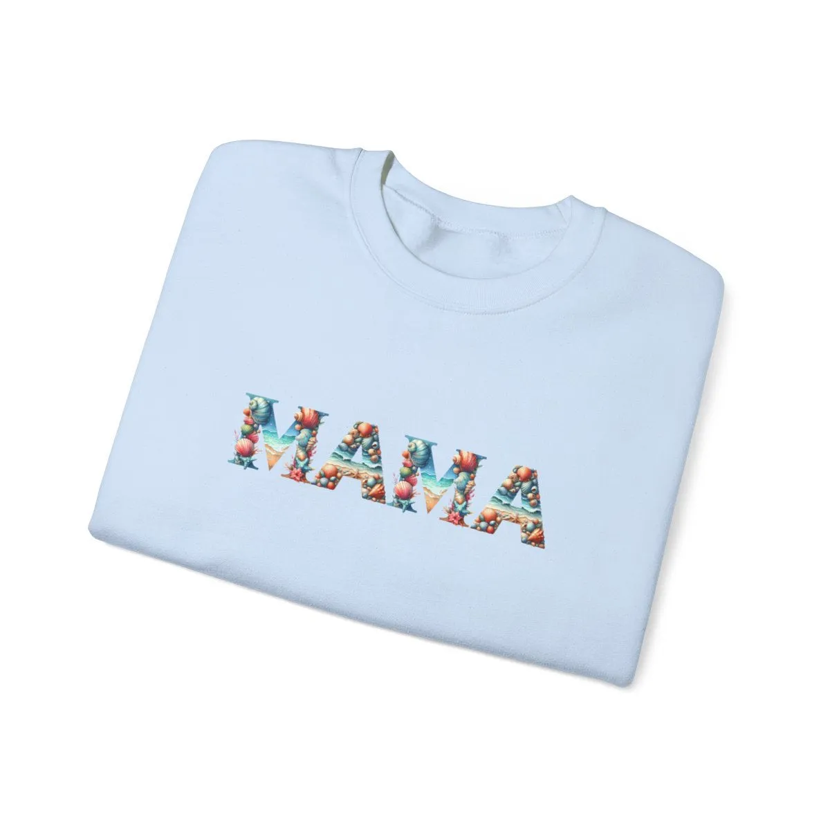 Beachy "MAMA" Sweatshirt – Cozy Gift for Mom, Starfish Sleeve