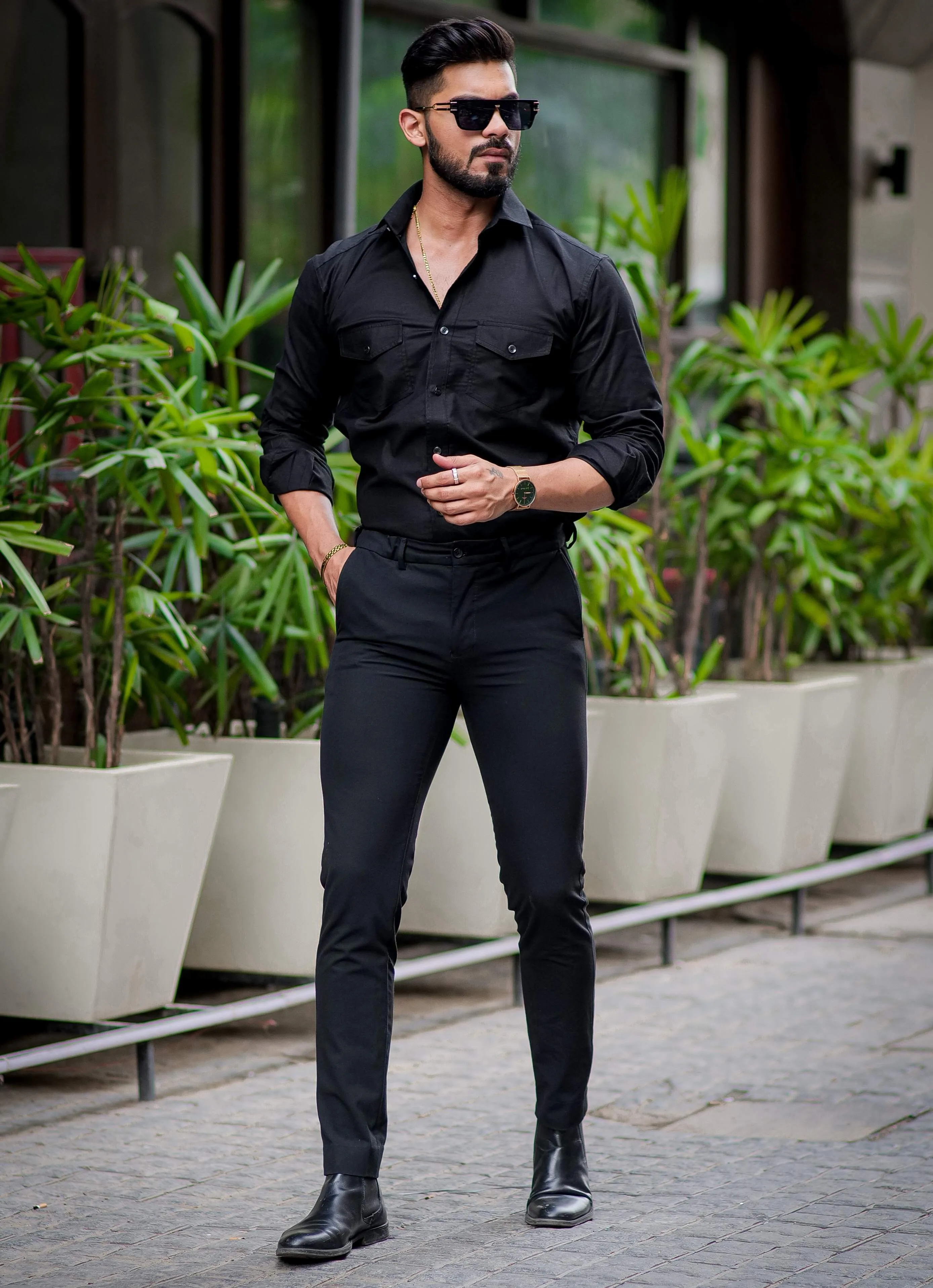 Black Oxford Premium Cotton Over Shirt