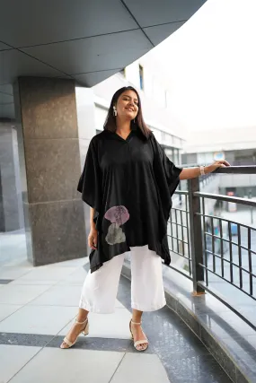 Black Rayon ShirtKurta - WinsomeBeauty