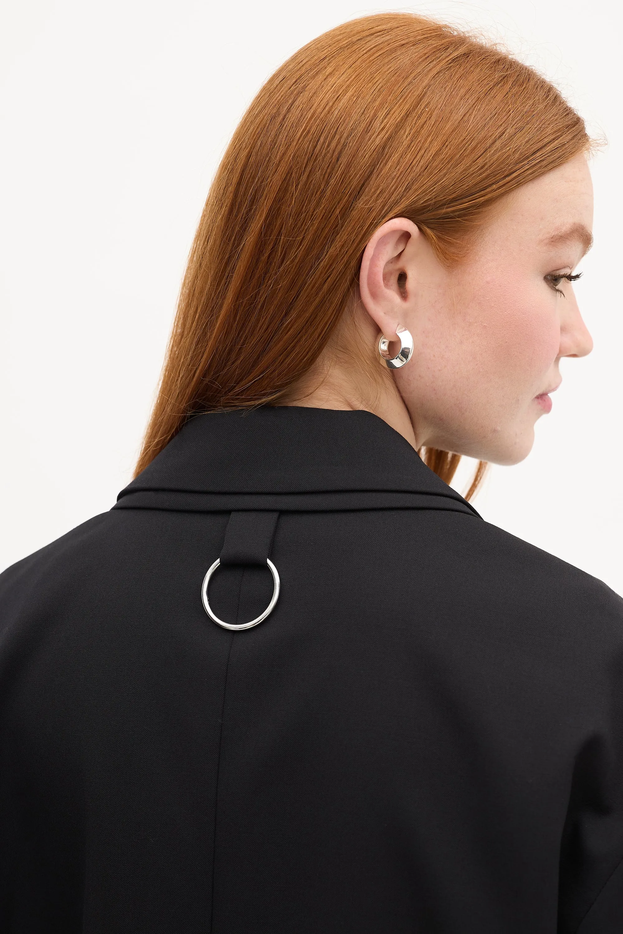 Black Wool Double Layer Liam Blazer