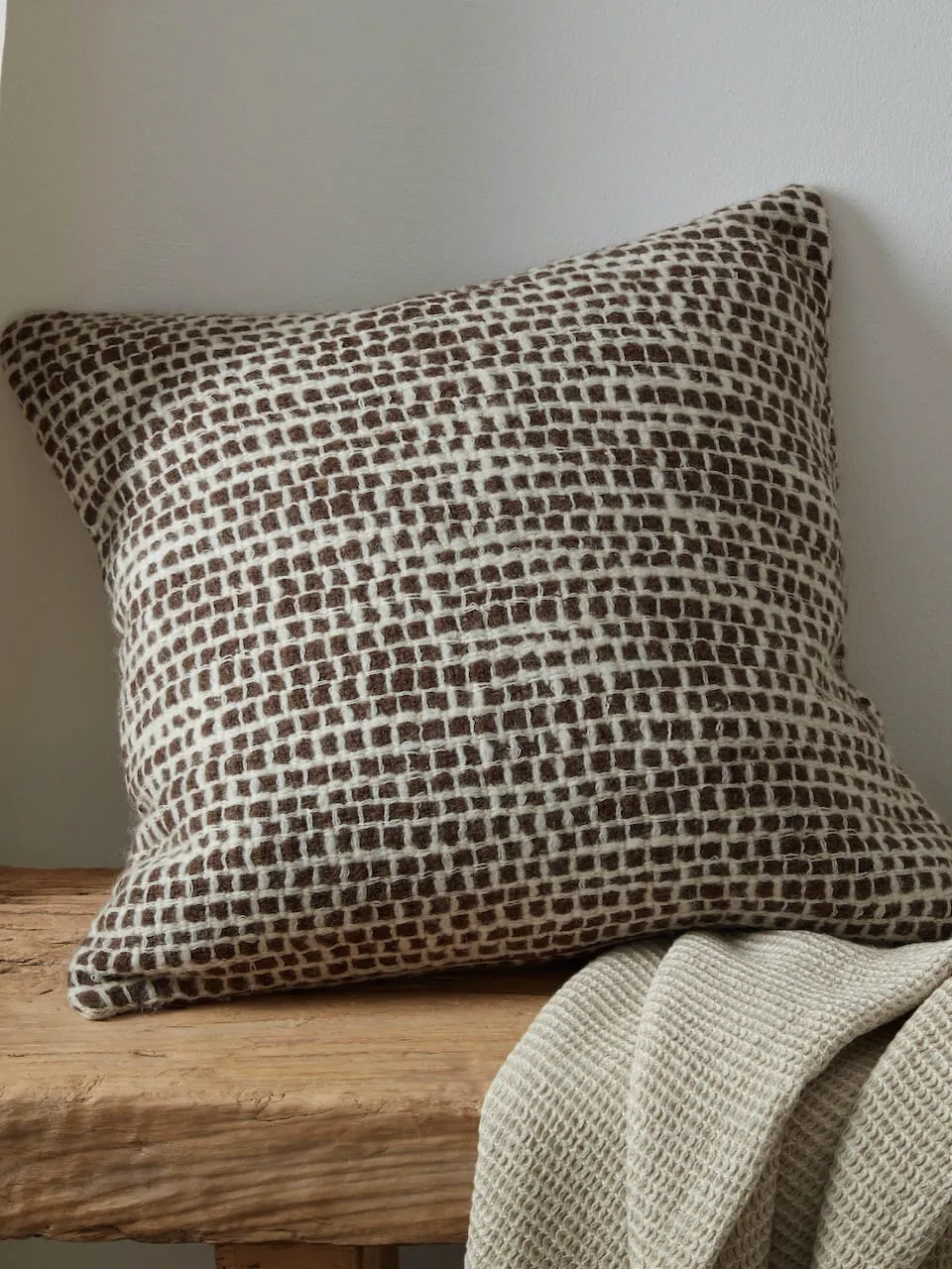 Brown Loose Weave Wool Cushion Cover 50 x 50