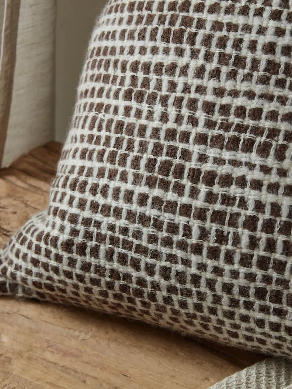 Brown Loose Weave Wool Cushion Cover 50 x 50
