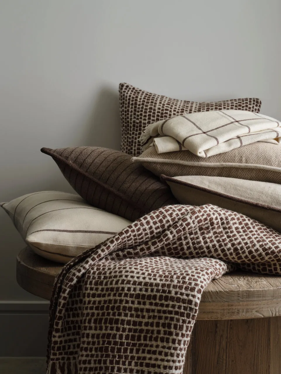 Brown Loose Weave Wool Cushion Cover 50 x 50