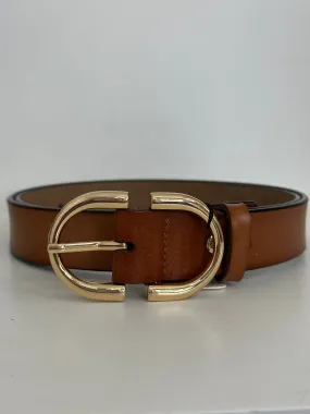 Calista Camel Leather Jeans Belt