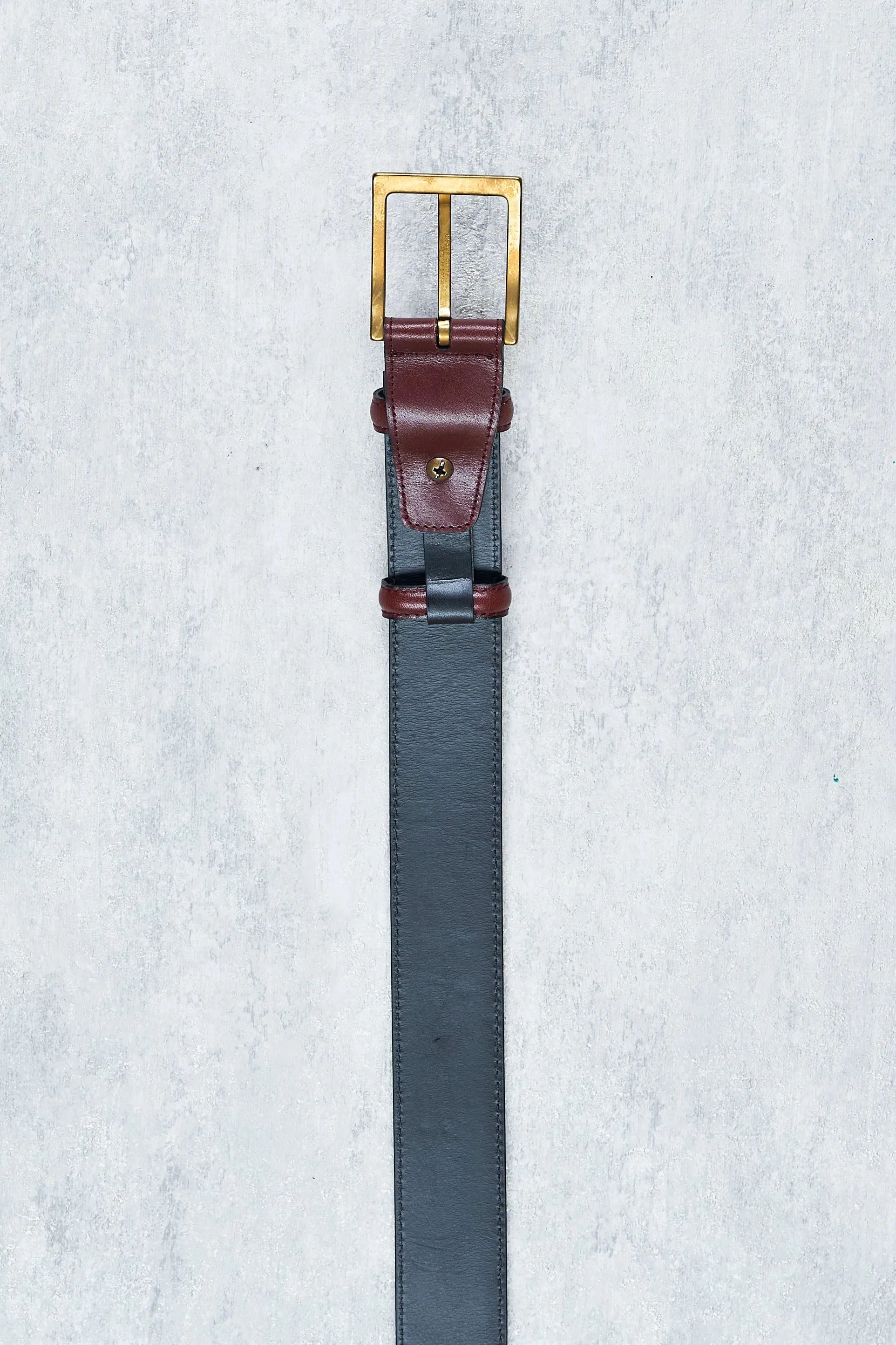 Carmina C02571-007-000 Burgundy Calf with Gold Buckle Belt