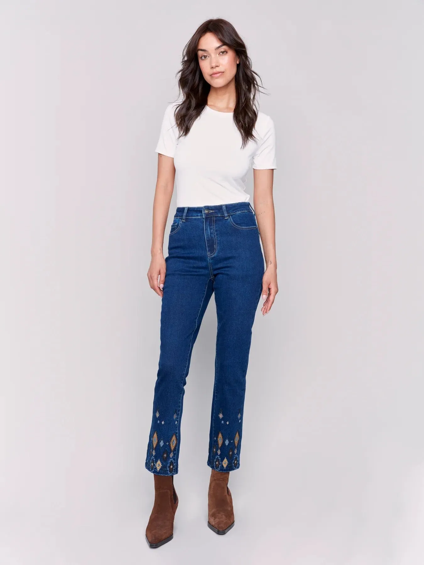 Charlie B Beaded Embroidery Pant - C5579-073C