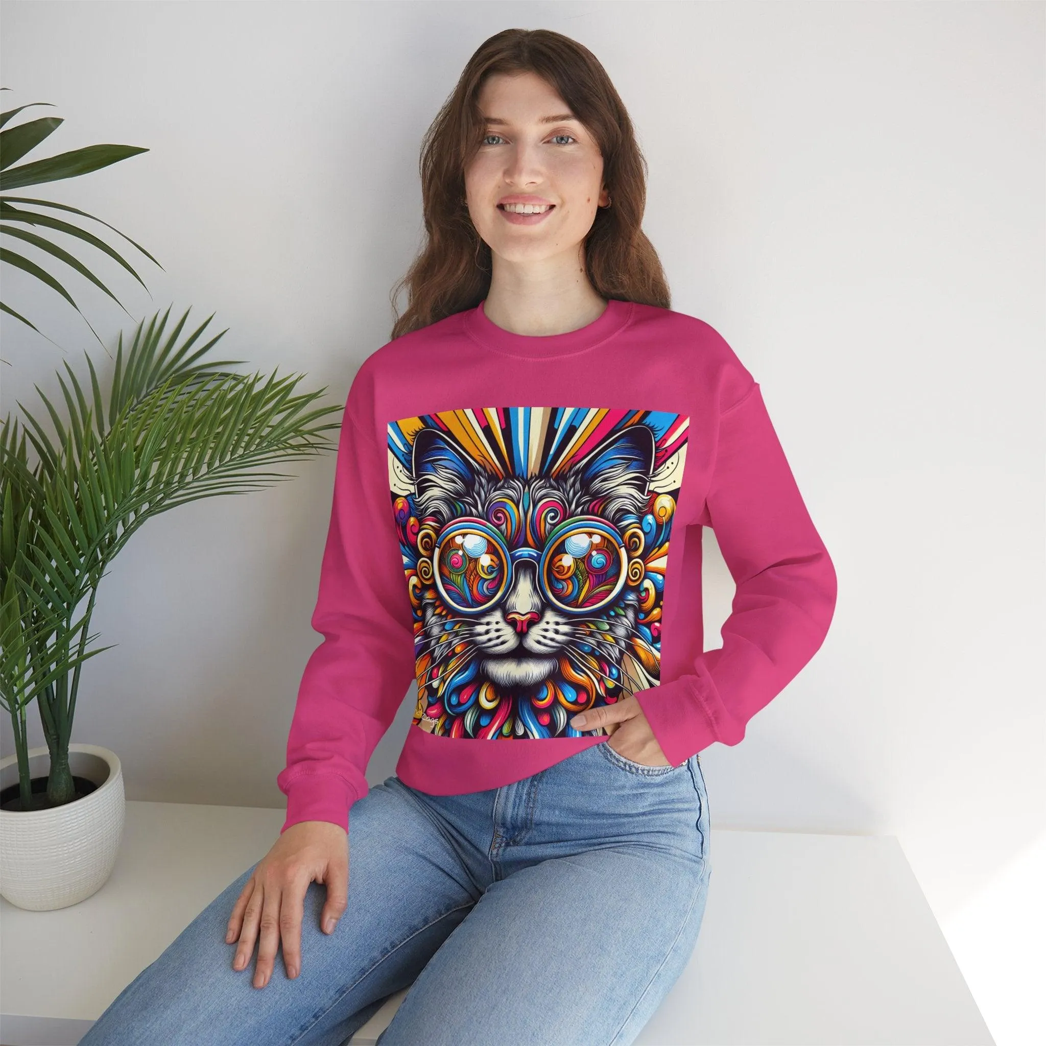 Cool Cat Pop Art Print Unisex Sweatshirt