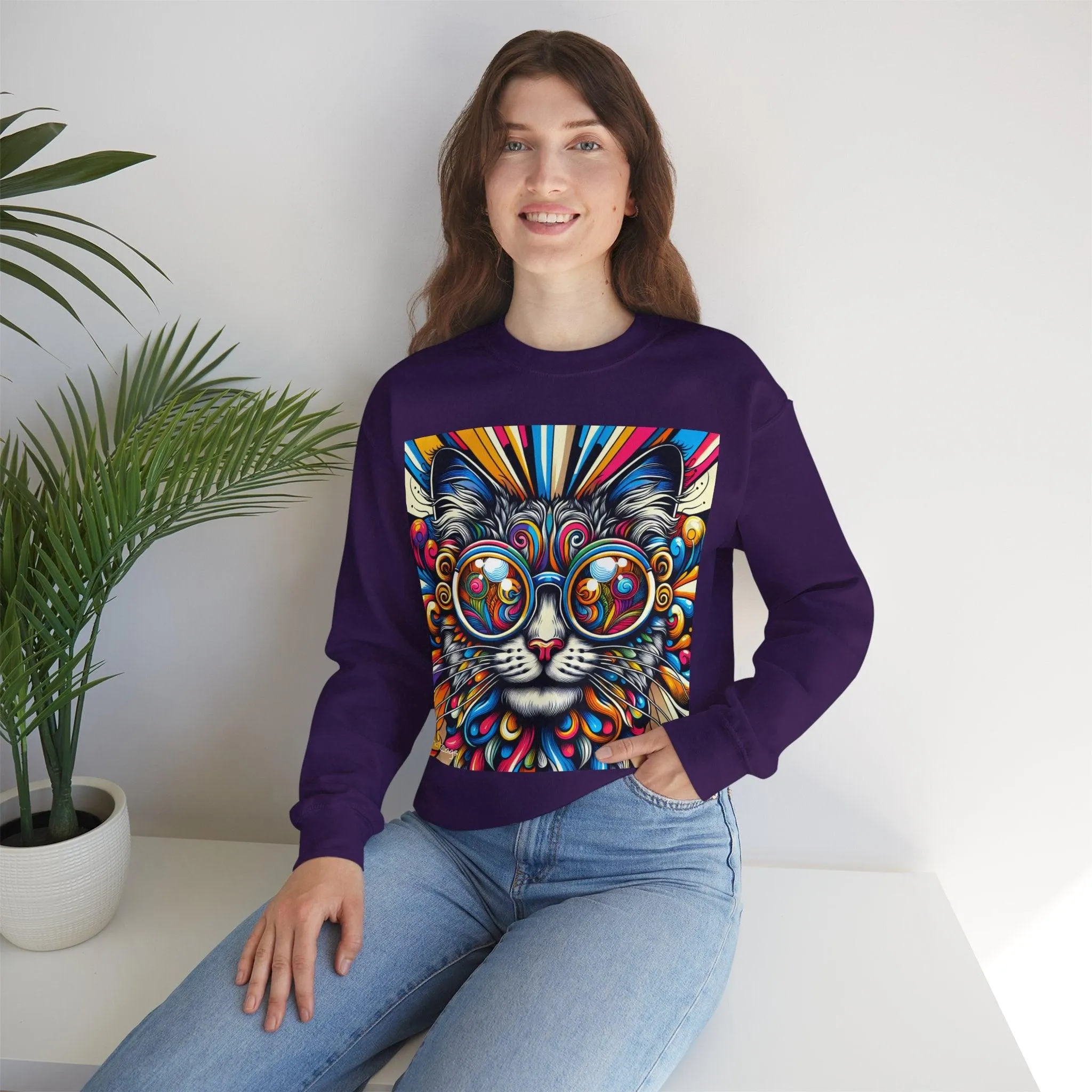 Cool Cat Pop Art Print Unisex Sweatshirt