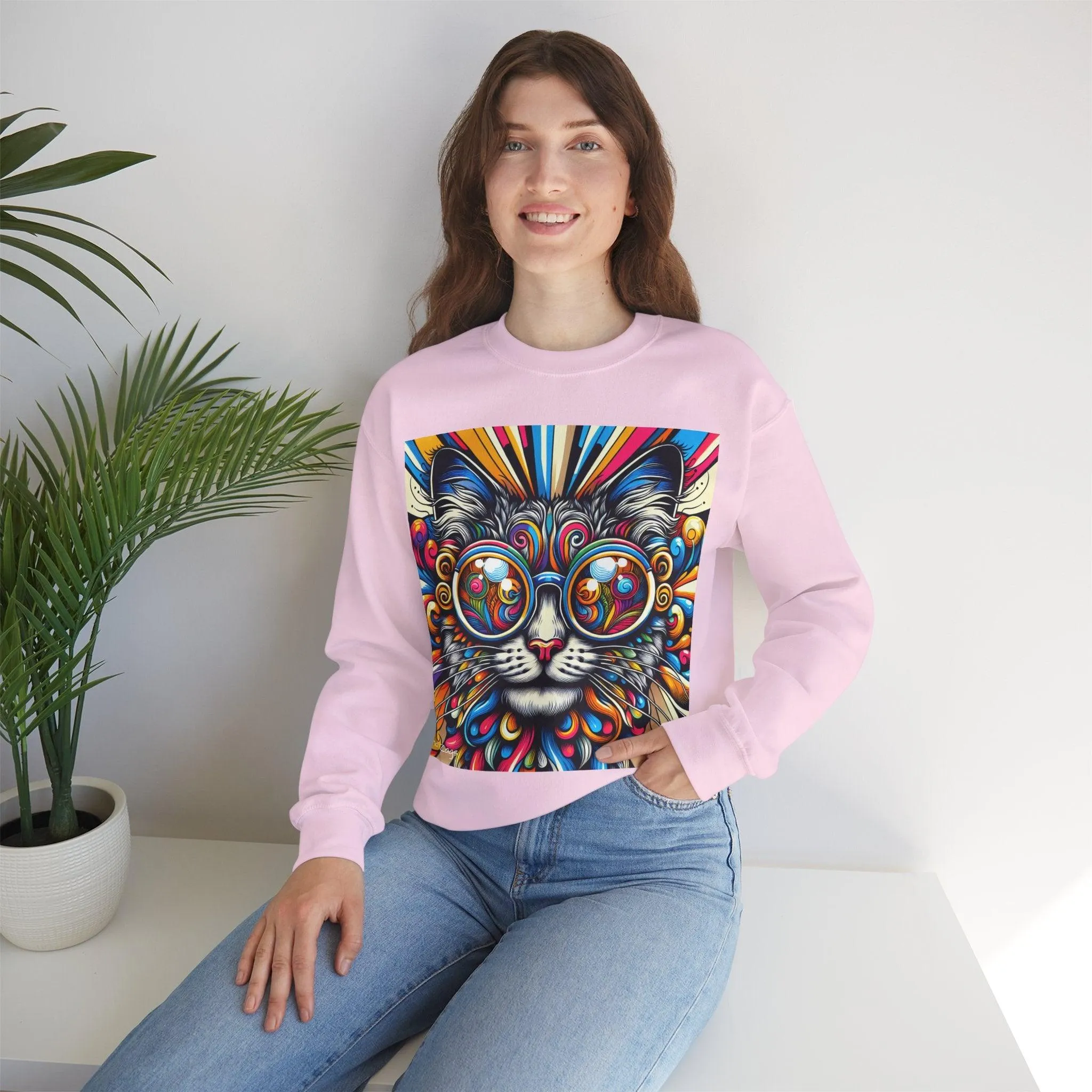 Cool Cat Pop Art Print Unisex Sweatshirt