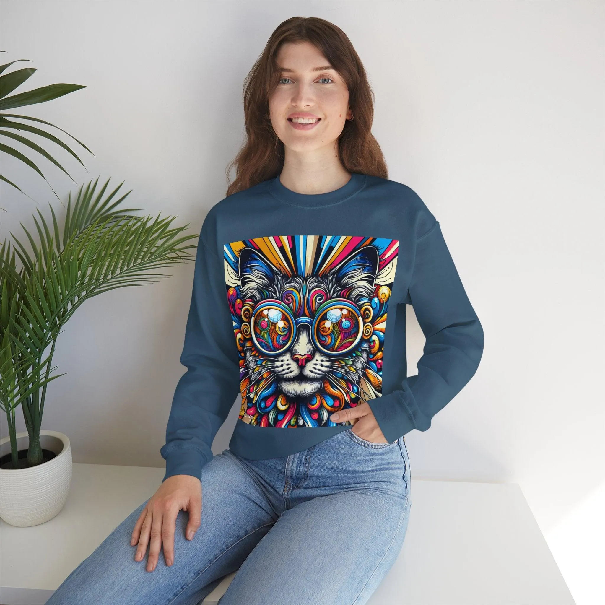 Cool Cat Pop Art Print Unisex Sweatshirt