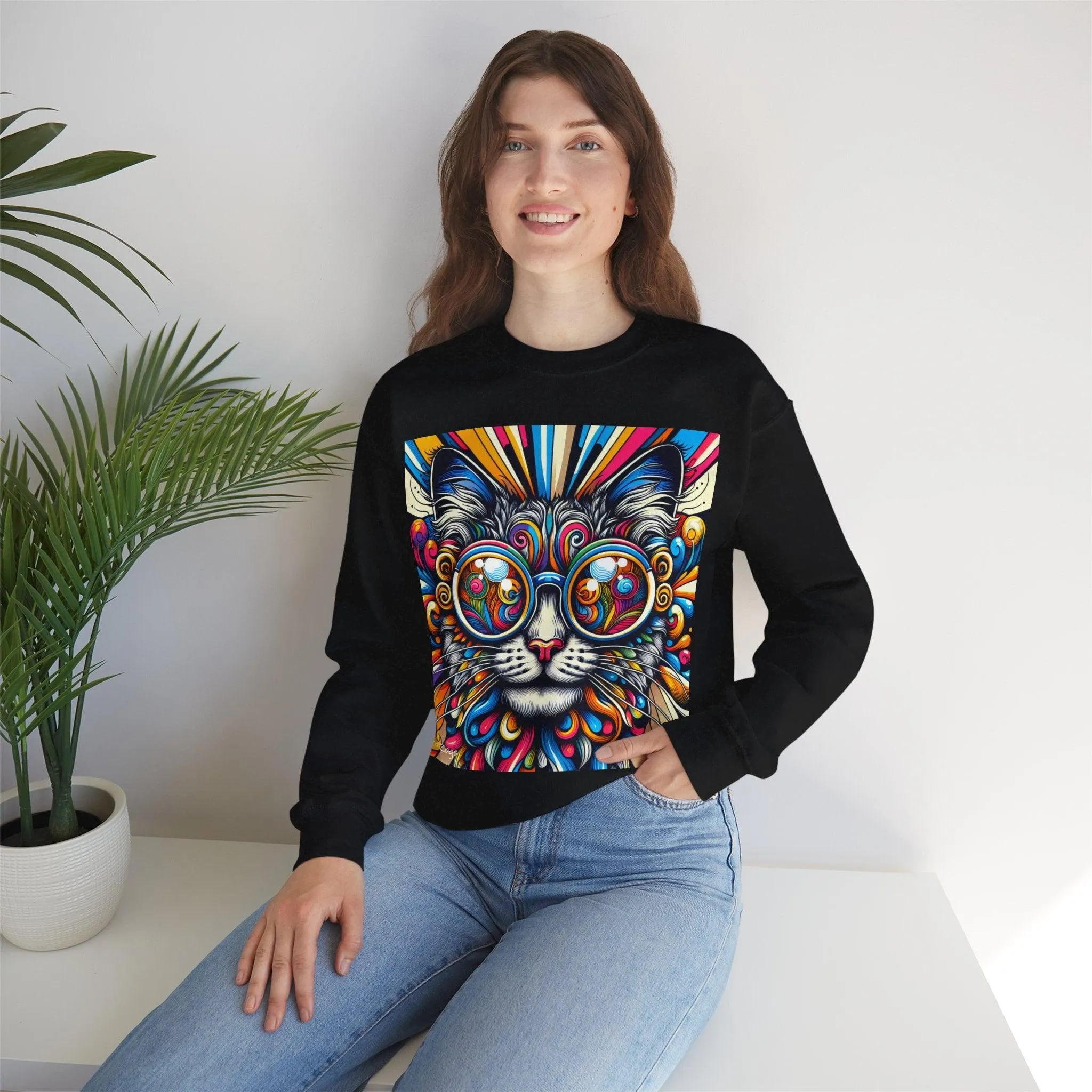 Cool Cat Pop Art Print Unisex Sweatshirt