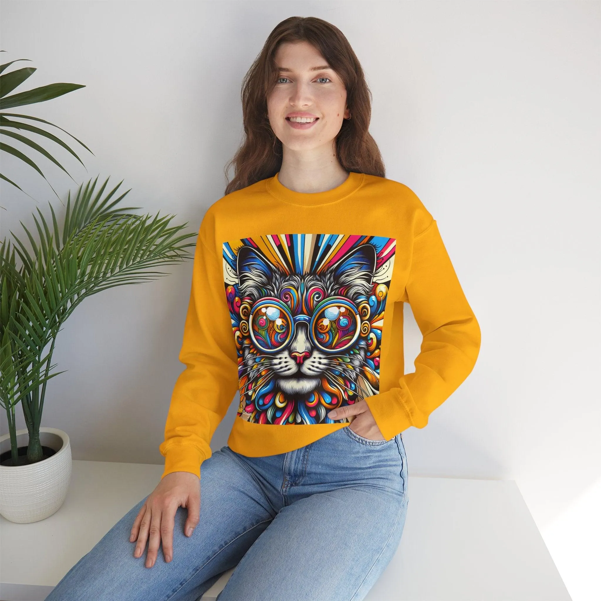 Cool Cat Pop Art Print Unisex Sweatshirt