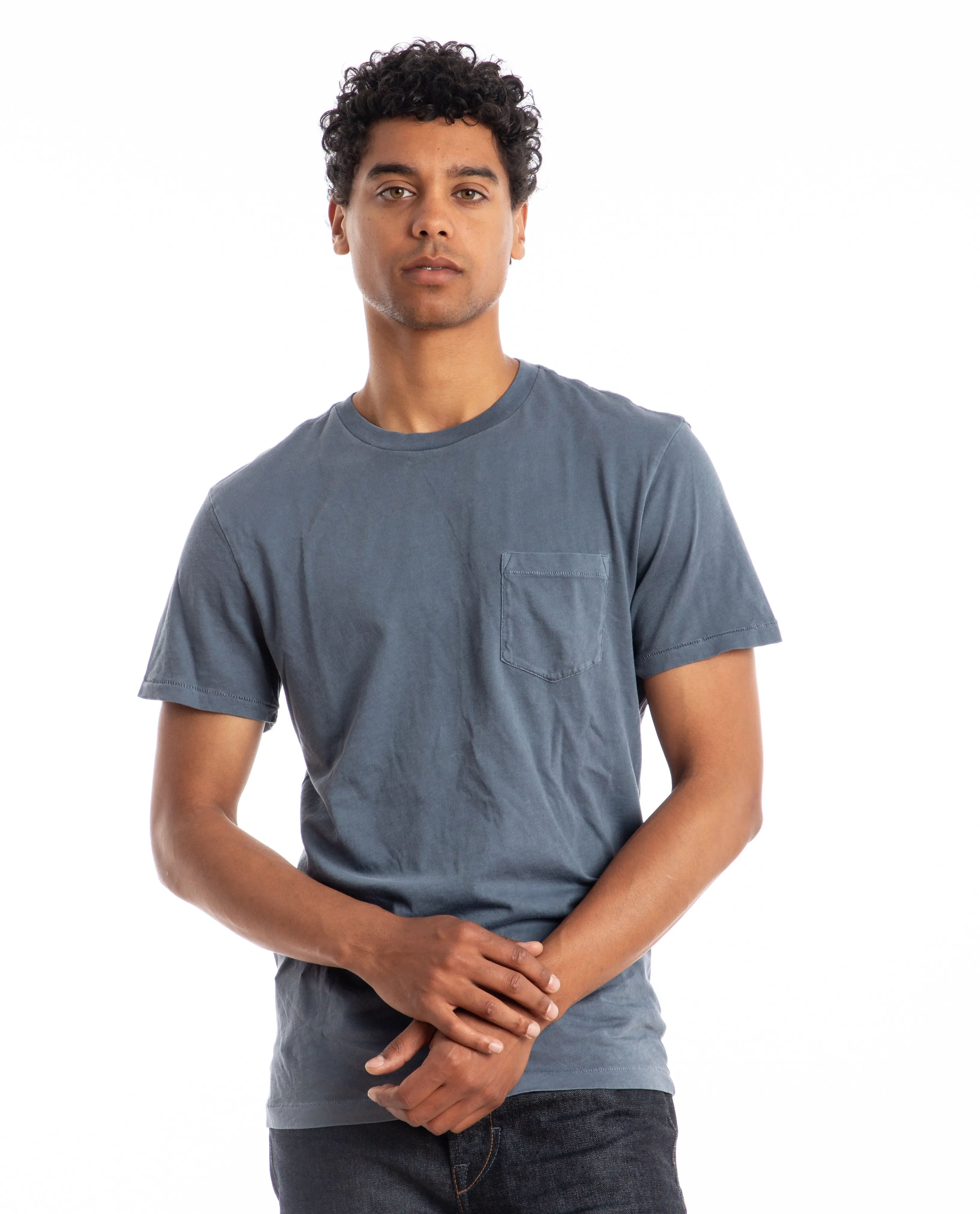 Crewneck Pocket Tee Blue