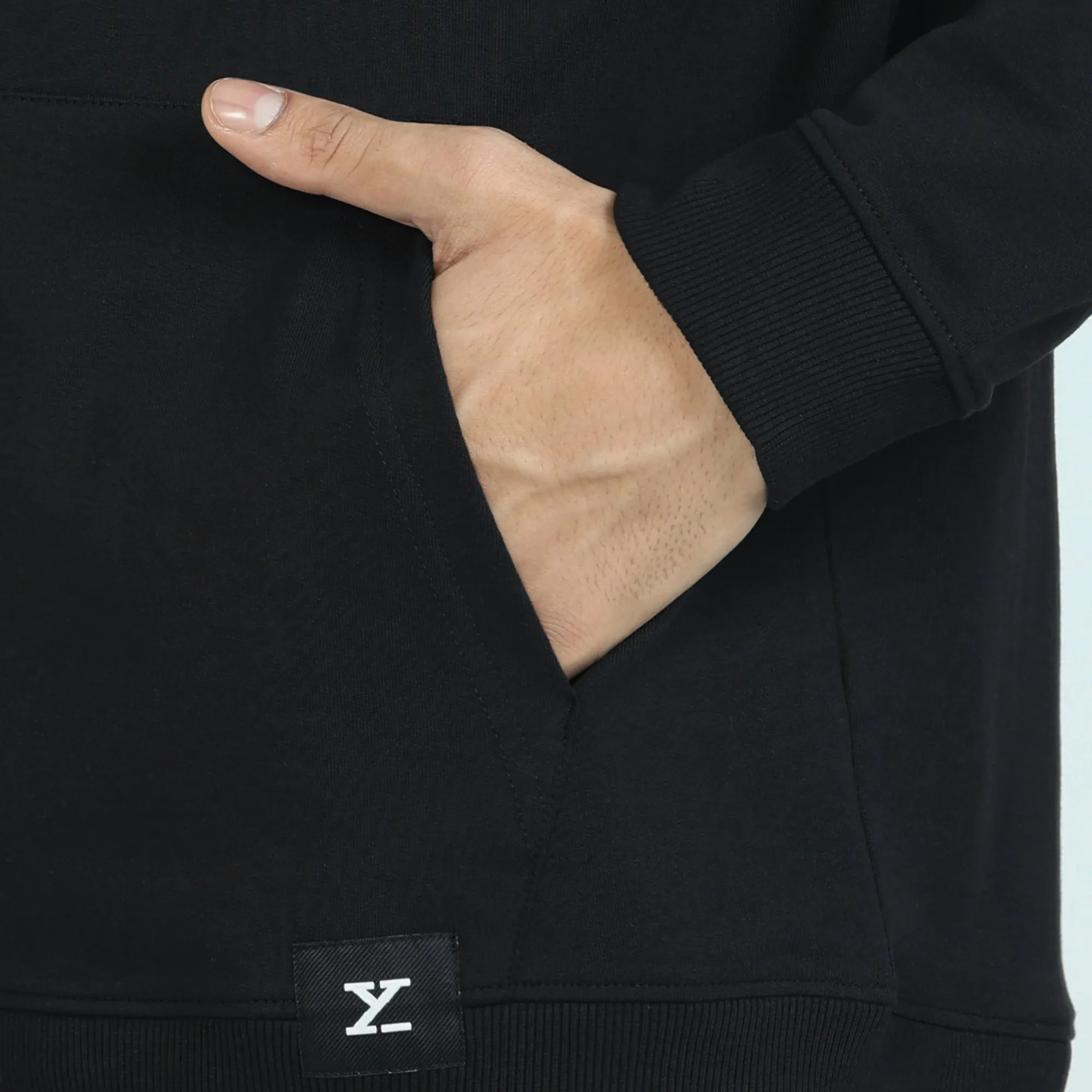 Cruze French Terry Cotton Hoodie Jackets Pitch Black