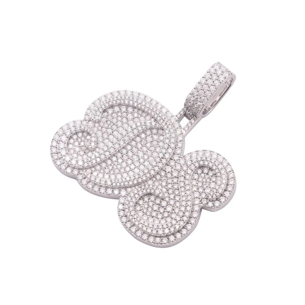 Custom Moissanite "DS" Pendant