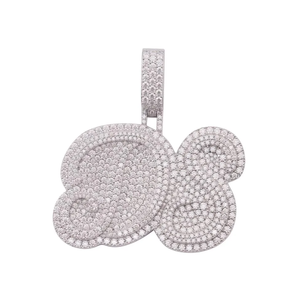 Custom Moissanite "DS" Pendant
