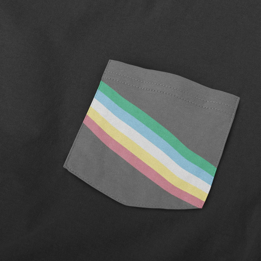 Disability Pride Flag Pocket T Shirt