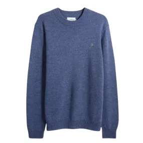 Farah Mens Ludlow Crew LS Jumper Steel Blue