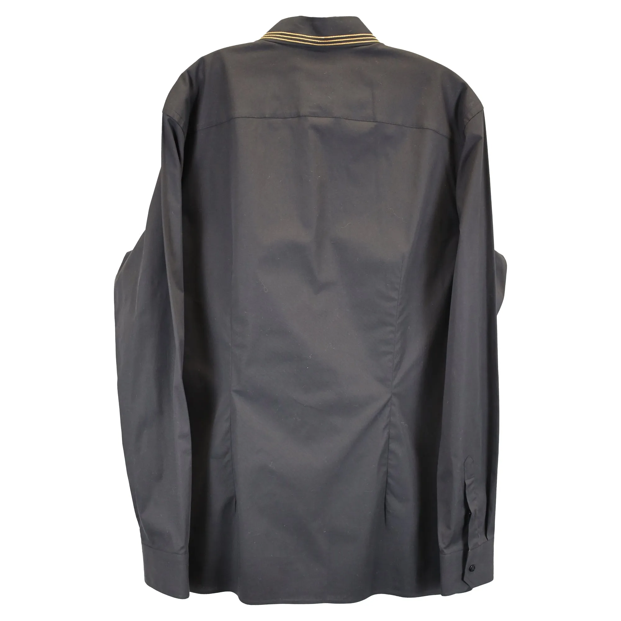 Fendi Italian-Style Collar Shirt In Black Cotton