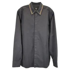 Fendi Italian-Style Collar Shirt In Black Cotton