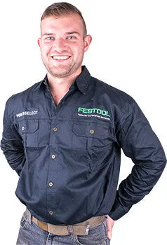 FESTOOL LONG SLEEVE NAVY SHIRT MEDIUM