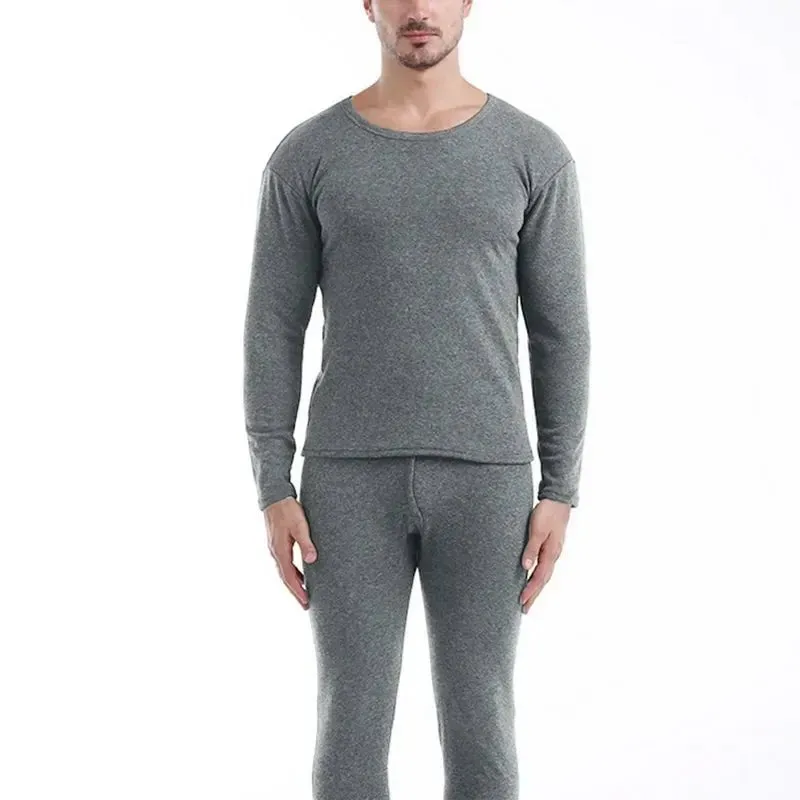 Fleece Men Plus Winter Thickened Pajamas Set Long Johns Thermal Velvet Shirt Bottom Thick Underwear Keep Short Eye Catching