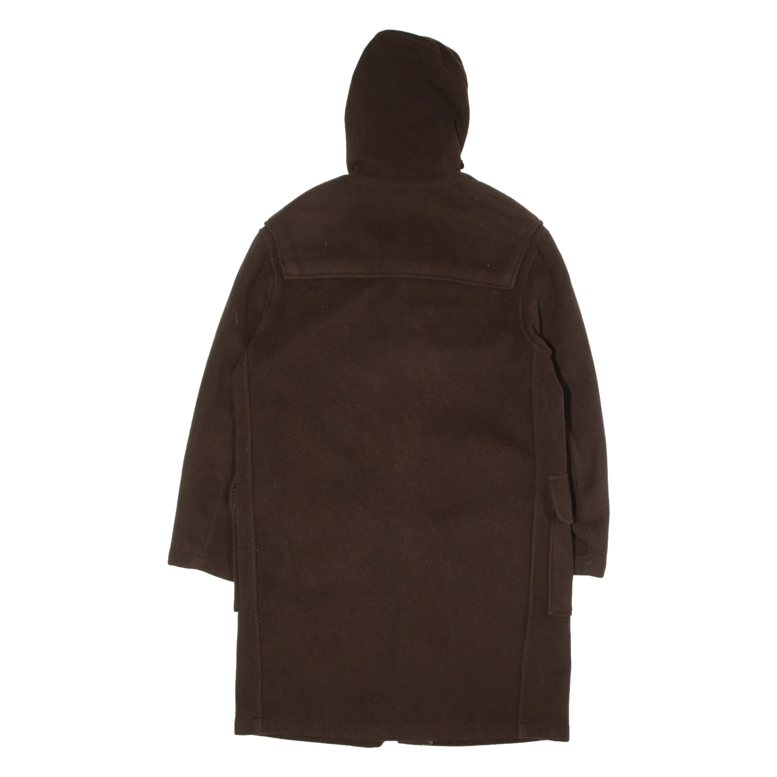 GLOVERALL Mens Duffle Coat Brown Wool Hooded S