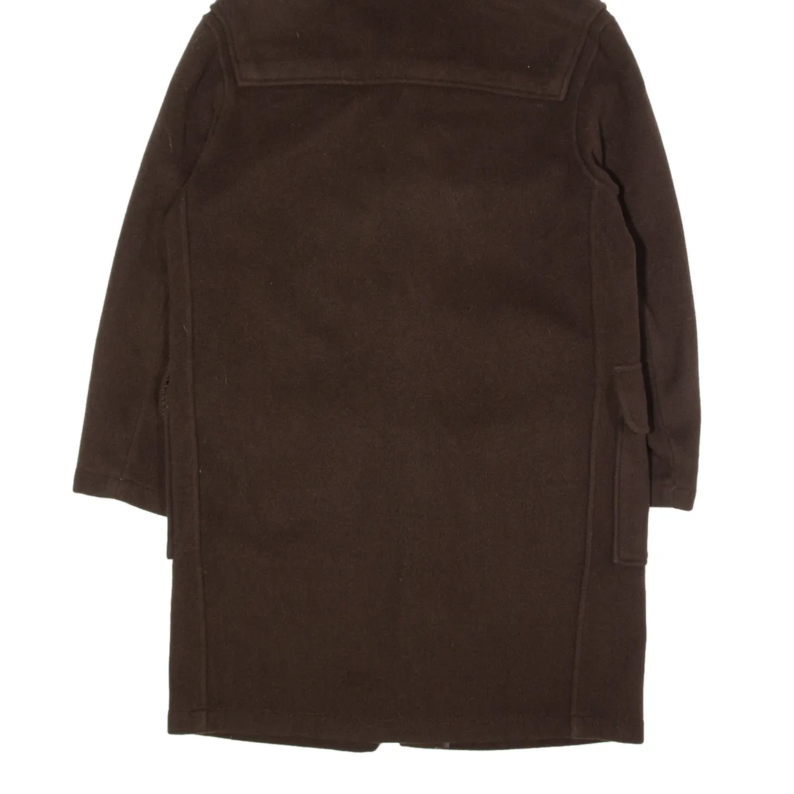 GLOVERALL Mens Duffle Coat Brown Wool Hooded S