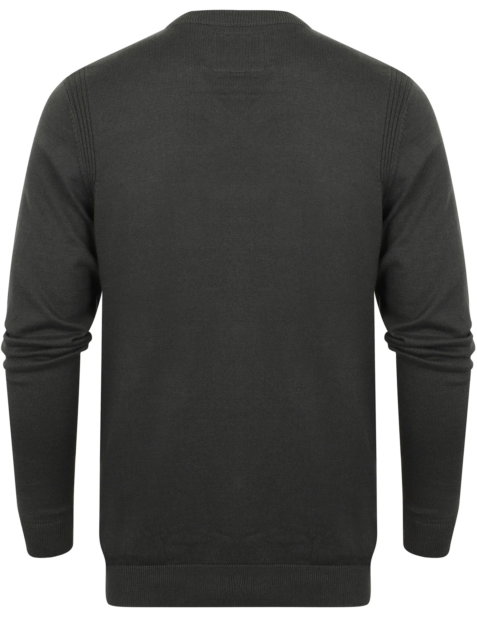 Gotha V Neck Cotton Jumper In Charcoal - Dissident