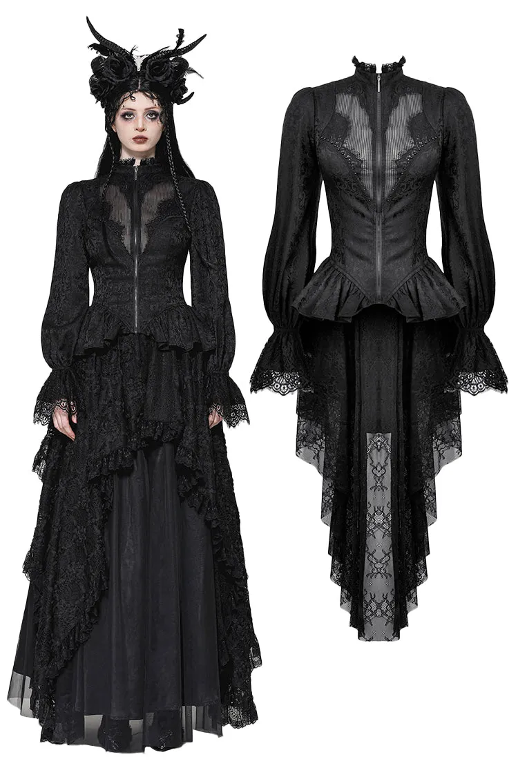 Gothic Hollow Pattern Sheer Tailcoat JW271