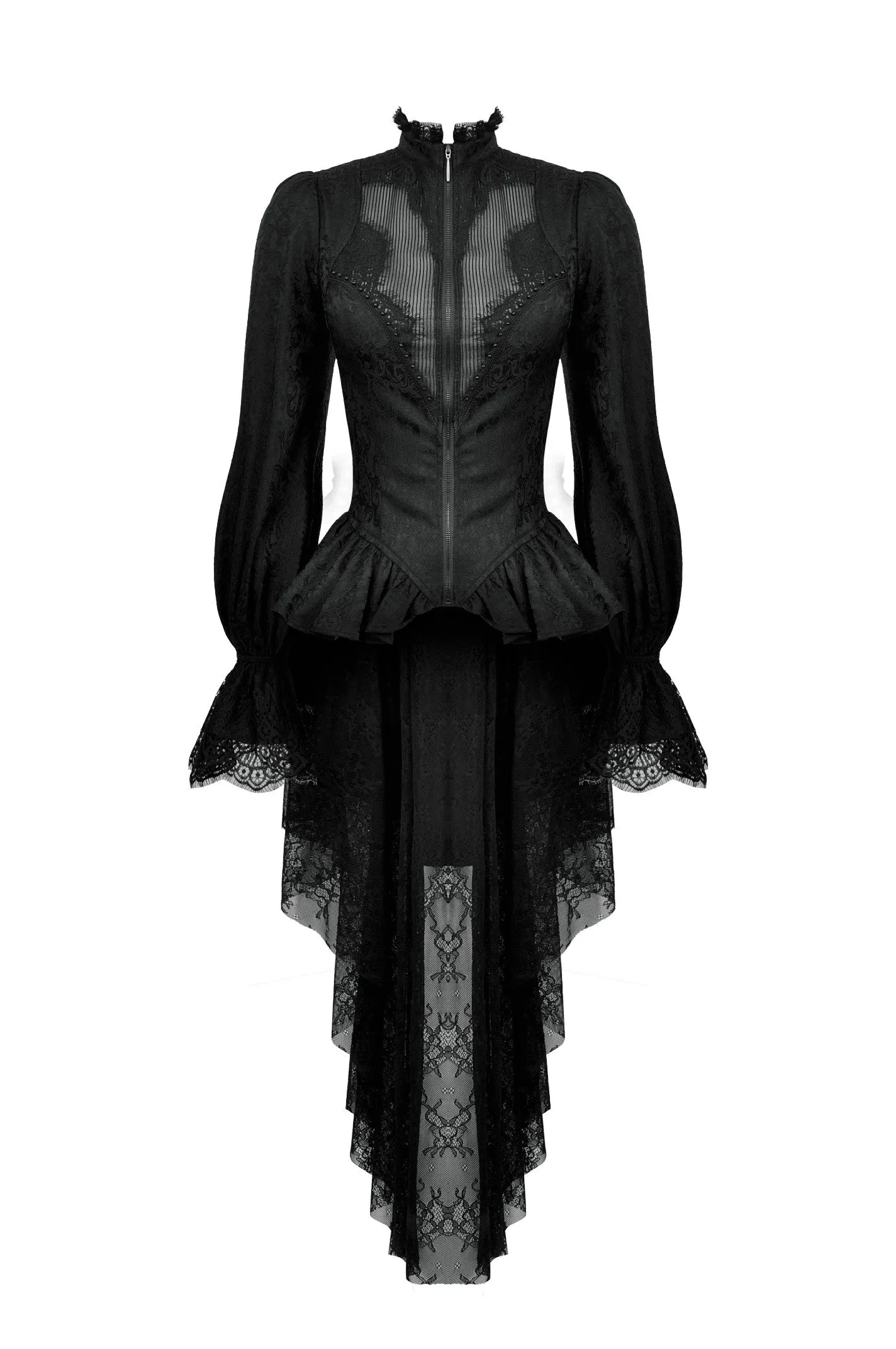 Gothic Hollow Pattern Sheer Tailcoat JW271