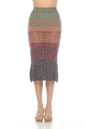 Gradient Knit Midi Skirt