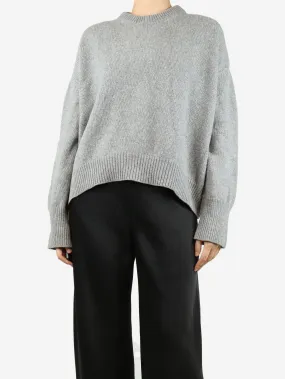 Grey crewneck wool jumper - size UK 10