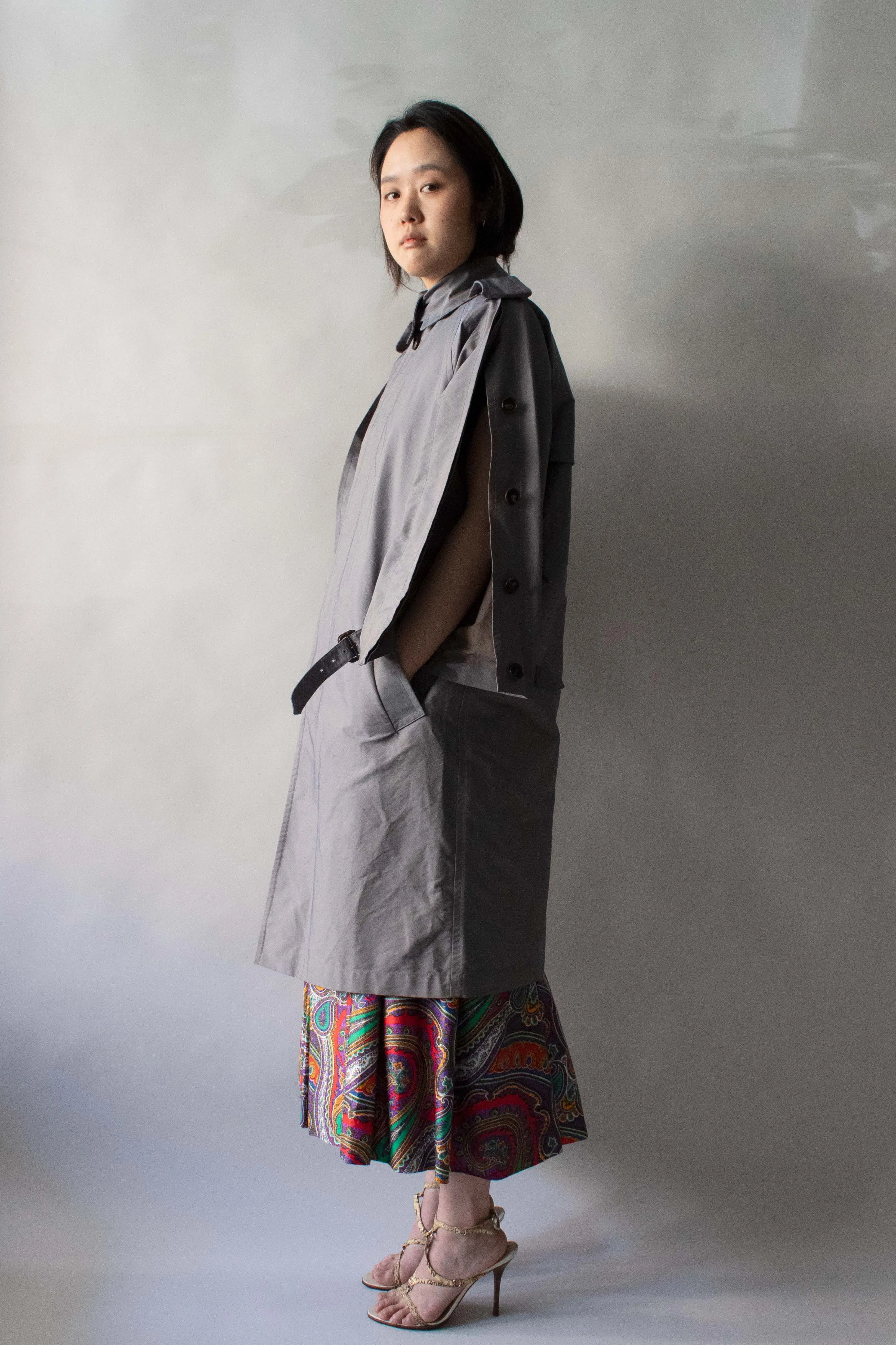 Jean Paul Gaultier Iridescent Woven Trench Coat
