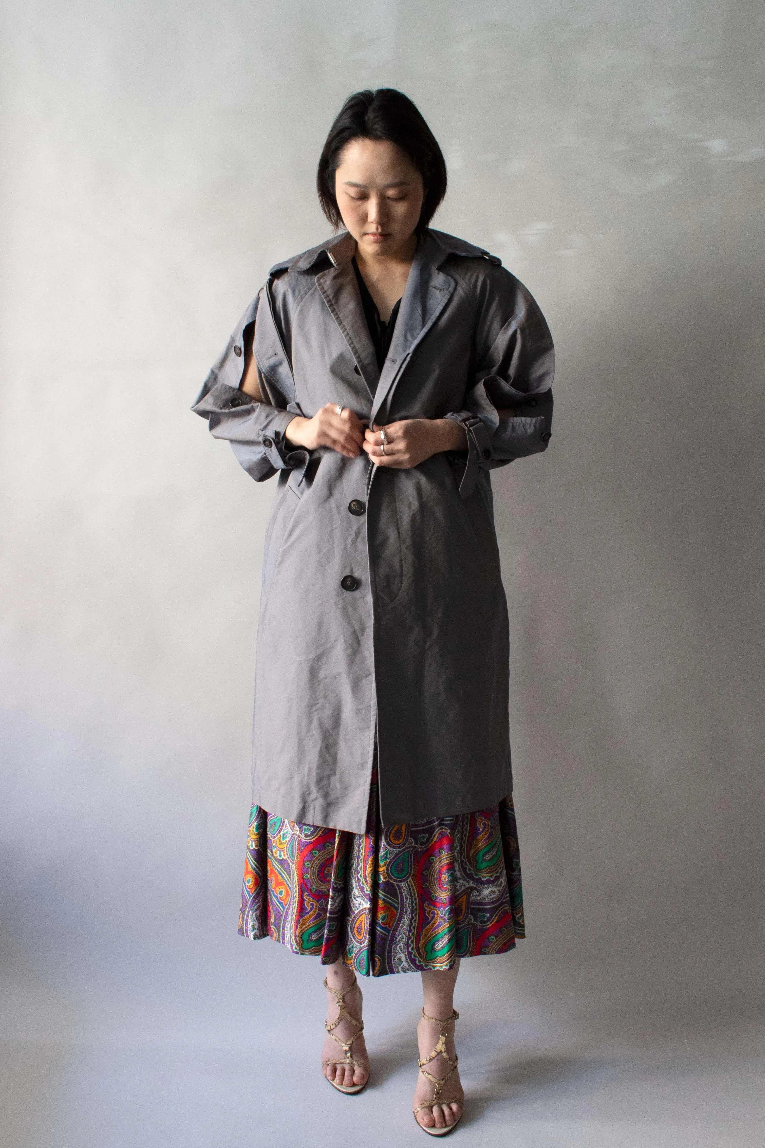 Jean Paul Gaultier Iridescent Woven Trench Coat
