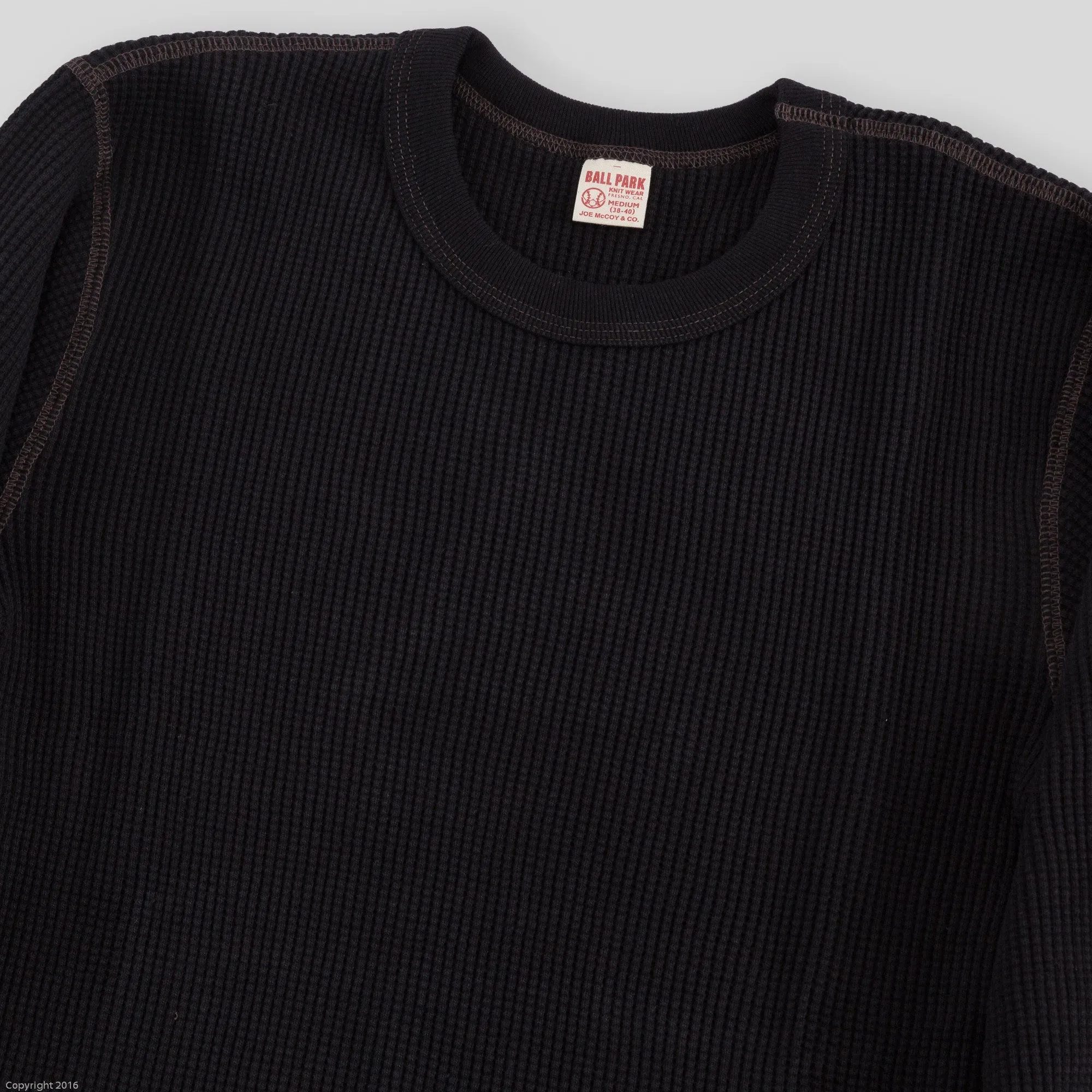 Joe McCoy Ball Park Long Sleeve Thermal Shirt - Black