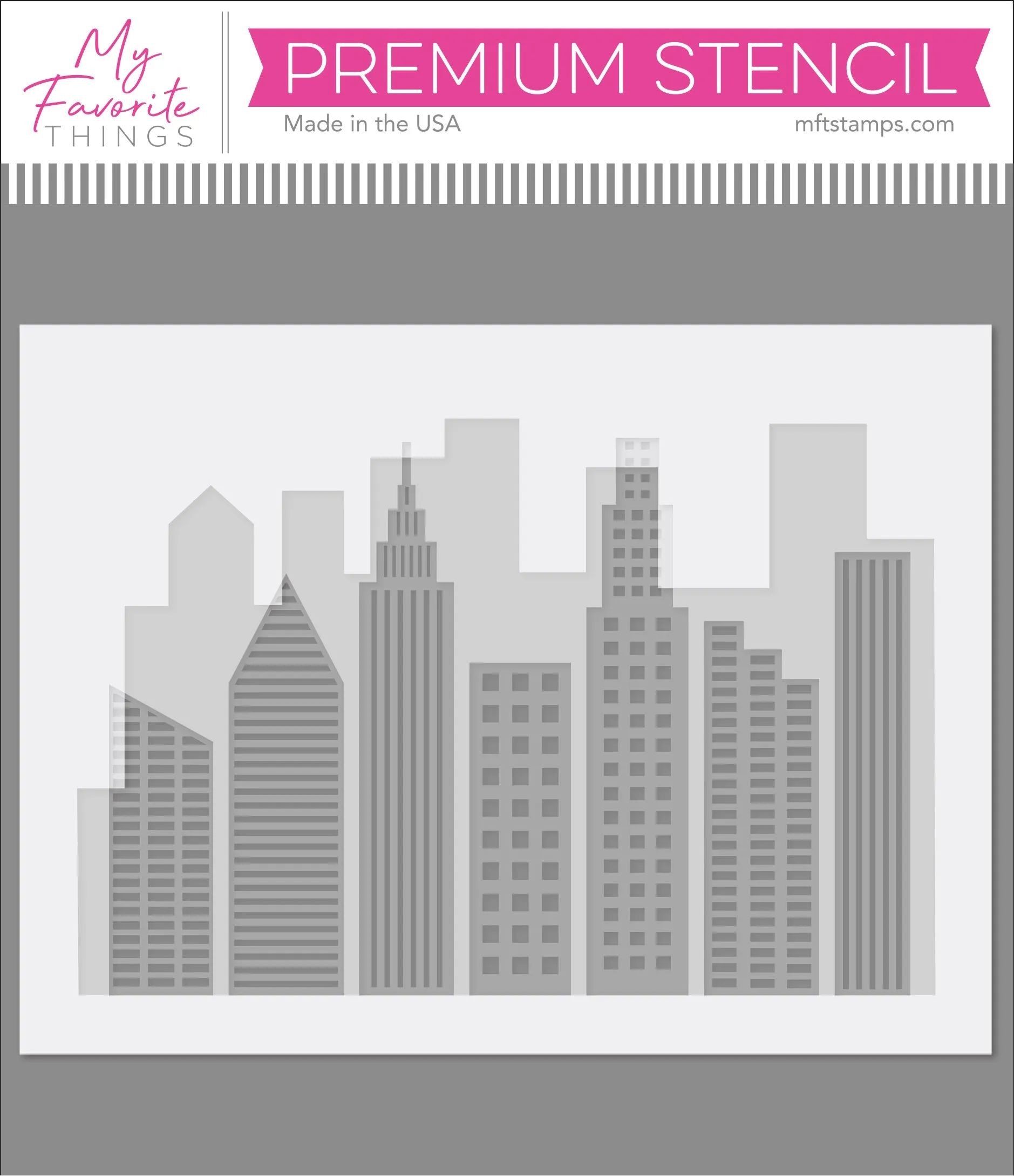 Layered City Skyline Stencil Set