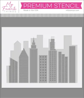 Layered City Skyline Stencil Set