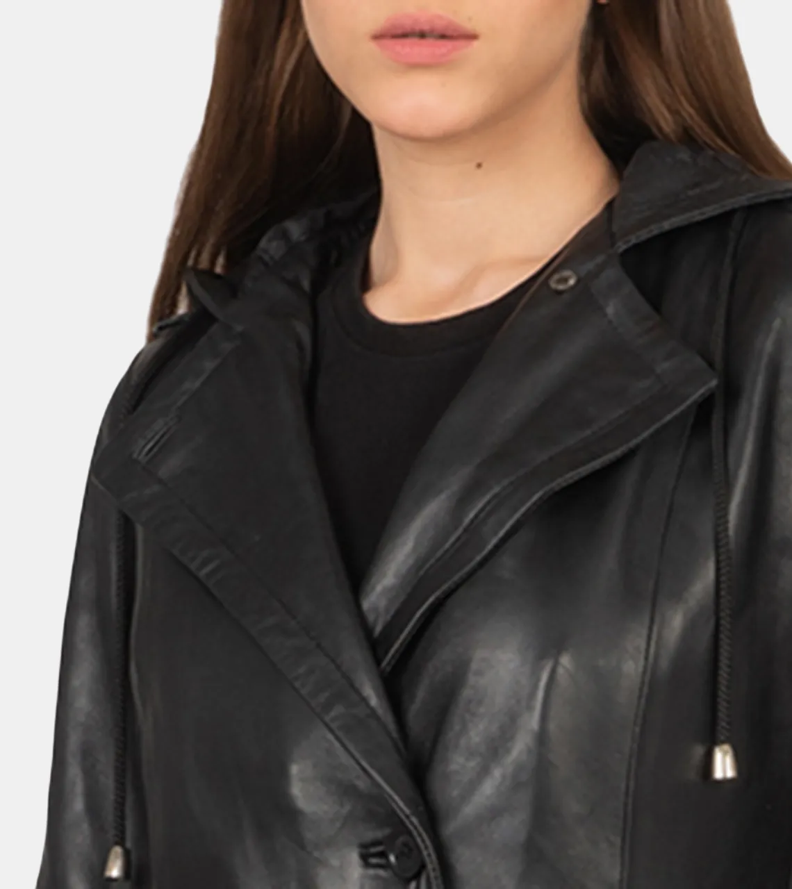 Lennox Women's Black Leather Coat