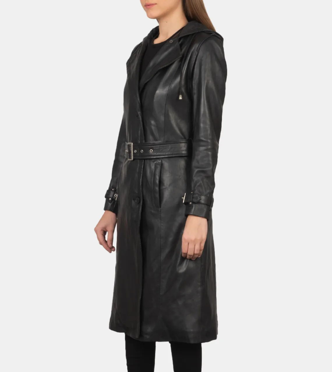 Lennox Women's Black Leather Coat