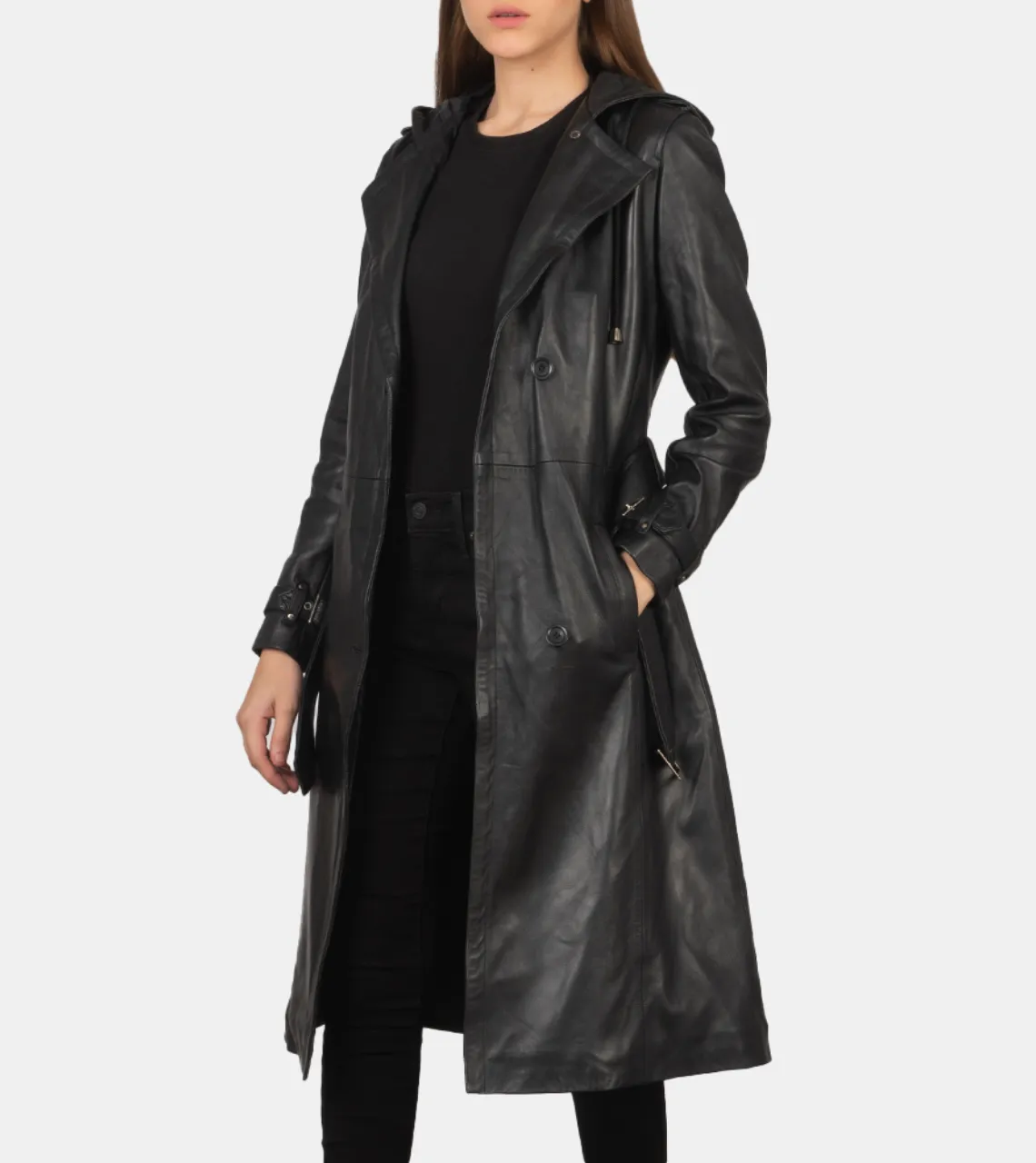 Lennox Women's Black Leather Coat